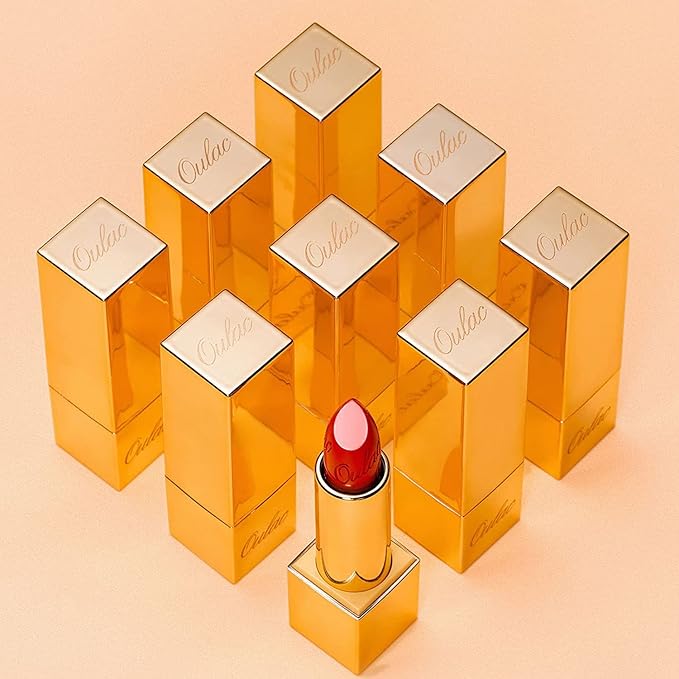 Oulac Dark Brown Lipstick for Women with Metallic 3D Shine Lightweight Hydrating Formula, High Impact Lip Color, Full Coverage Lip Makeup, Vegan & Gluten Free, Hawaii Summer(08)