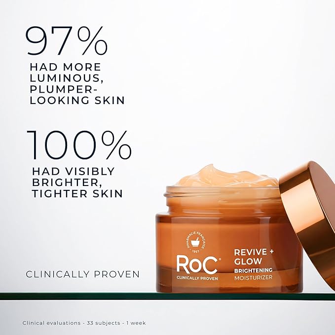 RoC Multi Correxion Revive + Glow 10% Vitamin C Moisturizer for Face, Anti-Aging Gel Cream, Instant Glow, Hypo-Allegenic, Oil-Free, 1.7 Ounces (Packaging May Vary