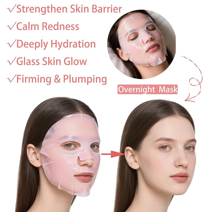 5 Pack Salmon DNA PDRN Pink Collagen Gel Face Mask – Overnight Hydrogel Korean Skincare, Firming & Hydrating Mask for Elasticity, Radiance Boost, Skin Recovery, All Skin Types