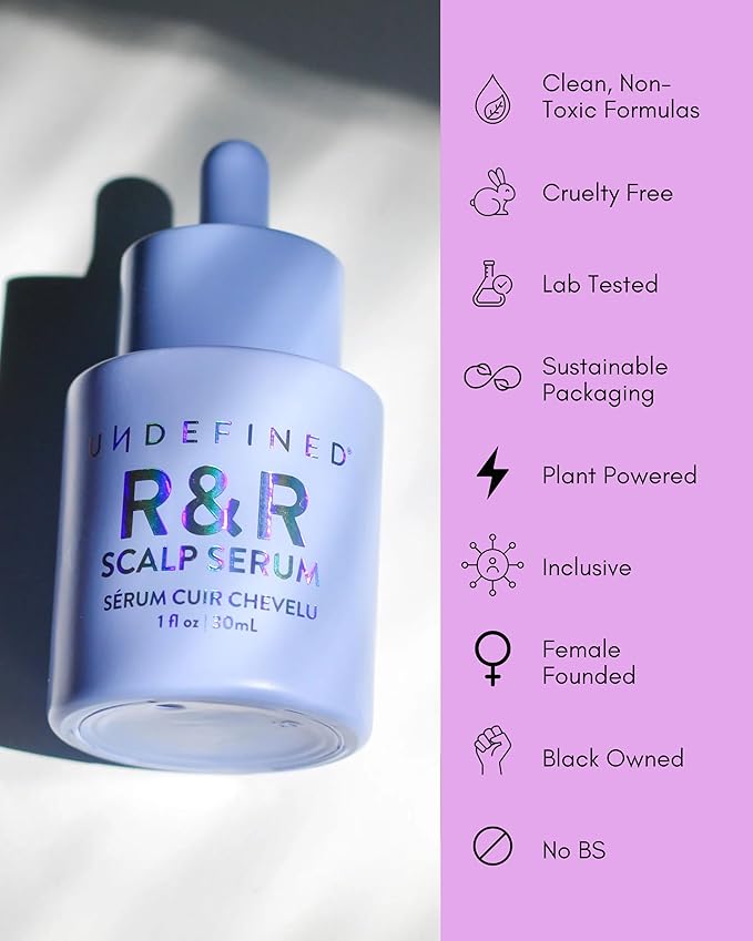 Undefined R&R Scalp Serum – Growth Hair Treatment with Clinically Proven Peptides, Caffeine, Niacinamide, Saw Palmetto + Rosemary, Water-Based Serum for Hair Wellness for Strong, Healthy Hair