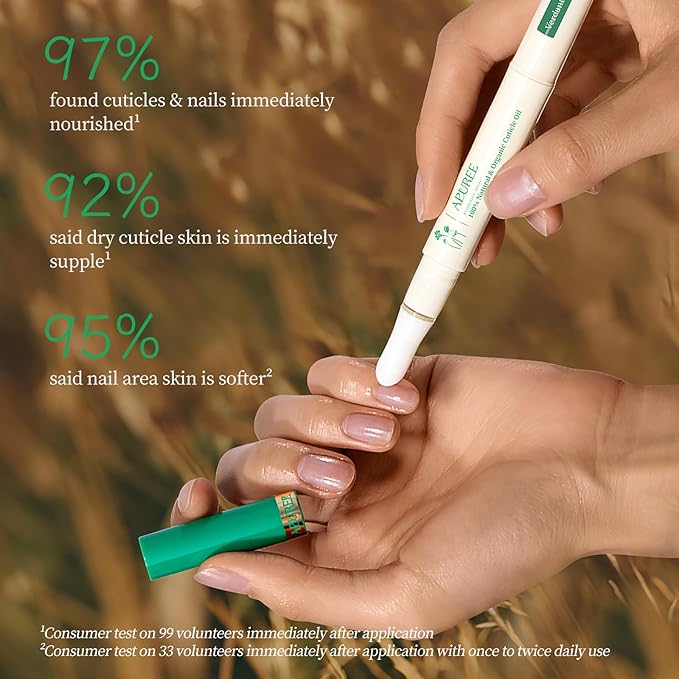 APUREE Organic Cuticle Oil Pen 6pcs| USDA Verified 100% Bio-Based Nail Strengthener & Growth Serum| Jojoba & Squalane Infused| Deep Moisture & Repair for Brittle, Thin, Peeling Nails & Dry Cuticles