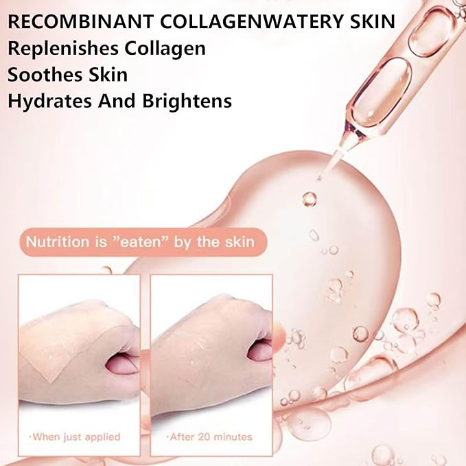 Bio-Collagen Real Deep Mask, Hydrating Overnight Hydrogel Facial Mask, Pore Minimizing, Elasticity Plumping, Korean Skin Care Mask, 5 Pcs Set
