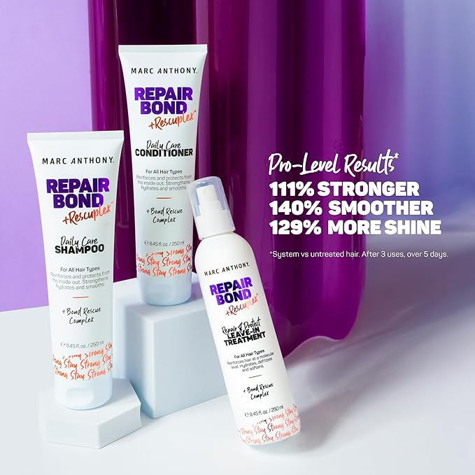 Marc Anthony Repair Bond Travel Size Shampoo, Conditioner, and Leave In