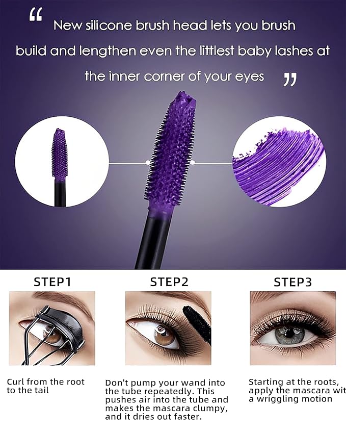 5D Colored Mascara for Eyelashes-3 Colors White Red Green Longlasting Waterproof Mascara Volume and Length,Curling Fiber rimel de pestañas, Christmas Makeup Gift Kit for Women Girl Cosplay Party