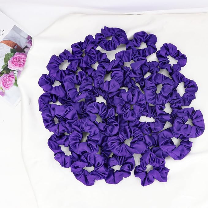Silk Satin Scrunchies for Women Girls 36 PCS Hair Scrunchies Silk Satin Hair Ties for Thick Hair Bulk Hair Ties Hair Accessories