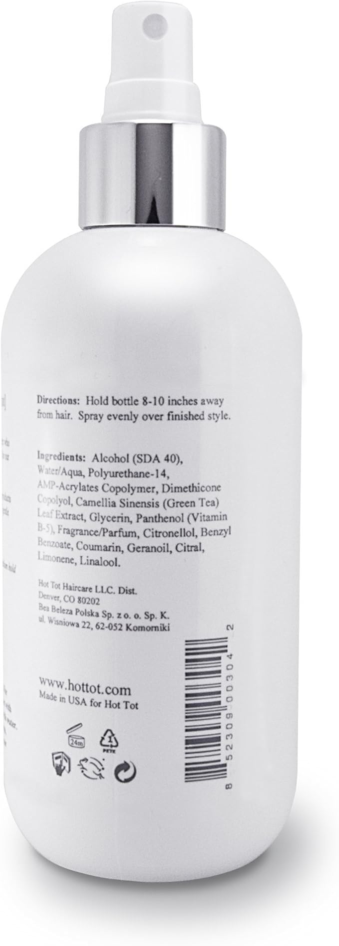 Hot Tot Professional Finishing Mist - Medium Hold Hair Spray with UV Protection, Green Tea Extract & Vitamin B5, Salon-Quality Results 8 oz