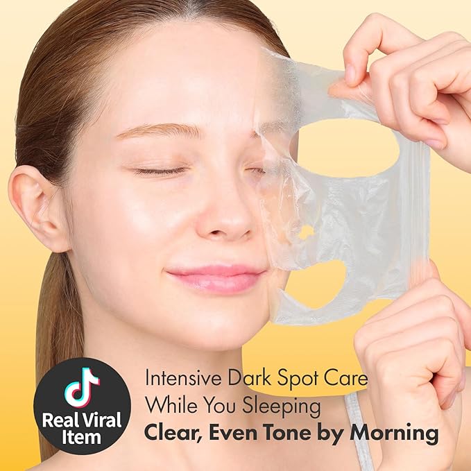 TOSOWOONG Kojic Acid Turmeric Overnight Wrapping Mask, 80% Turmeric Peel Off Facial Mask for Glass Skin, Niacinamide, Retinol & Vitamin C for Dark Spot Remover, Korean Skincare, 75 ml / 2.53 fl. oz.