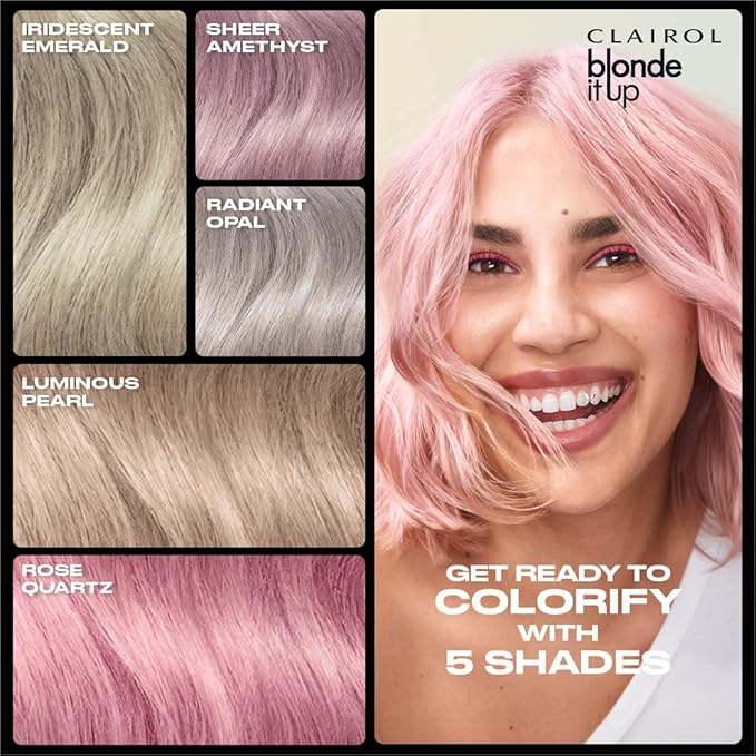 Clairol Blonde It Up Crystal Glow Toners Demi-Permanent Hair Dye, Radiant Opal Hair Color, Pack of 2