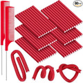 WILLBOND 60 Pieces Flexible Curling Rods Hair Curlers Rollers Twist Flexi No Heat Rods Rollers for Long Short Hair Women(0.4 x 7 Inch,Red)