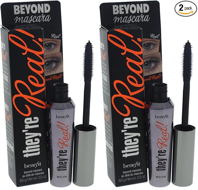 Benefit They're Real! Mascara, Beyond Black, 0.3 Ounce (Pack of 2)