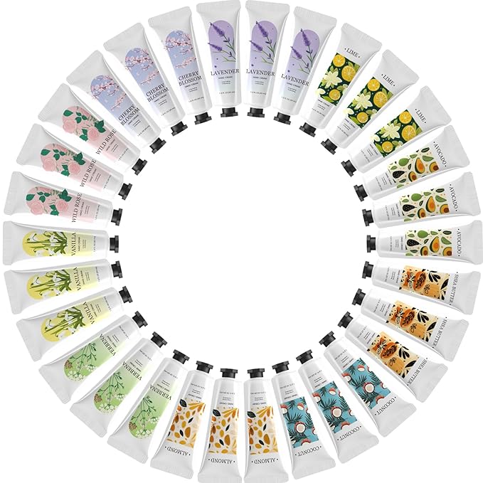 BODY & EARTH 30 Pack Hand Cream Lotion Bulk Mini Hand Lotion Hand Cream for Women Bridesmaid Gifts Small Gifts for Women Mothers Day Gift Bachelor Party Favors