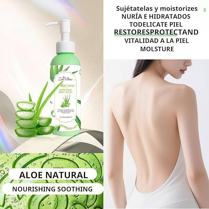 Body Lotion, 24hr Moisturizing & Deep Hydration, Absorbs Instantly Moisturizer for All Skin Types, 5.3 fl oz (1 Pack, Aloe Vera)