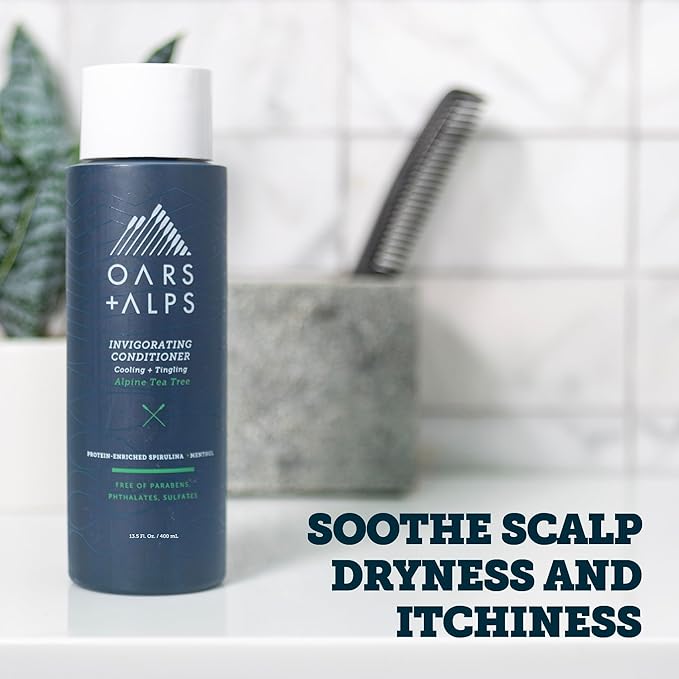 Oars + Alps Men's Sulfate Free Conditioner, Infused with Witch Hazel and Tea Tree Oil, Alpine Tea Tree, 13.5 Fl Oz