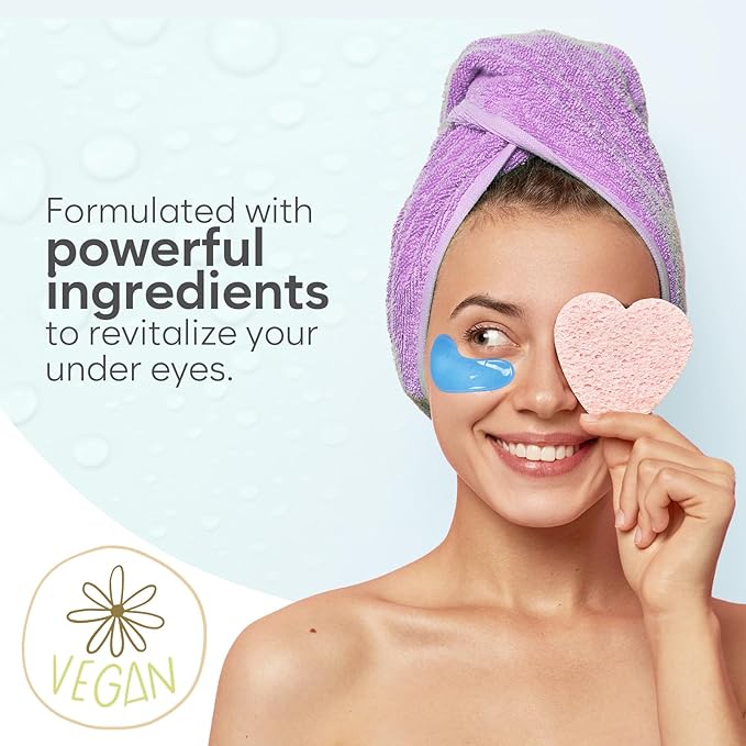 BLOOMORA Hyaluronic Acid Under Eye Patches (30 Pairs) - For Dark Circles & Puffiness - Hydrating Eye Mask for Care