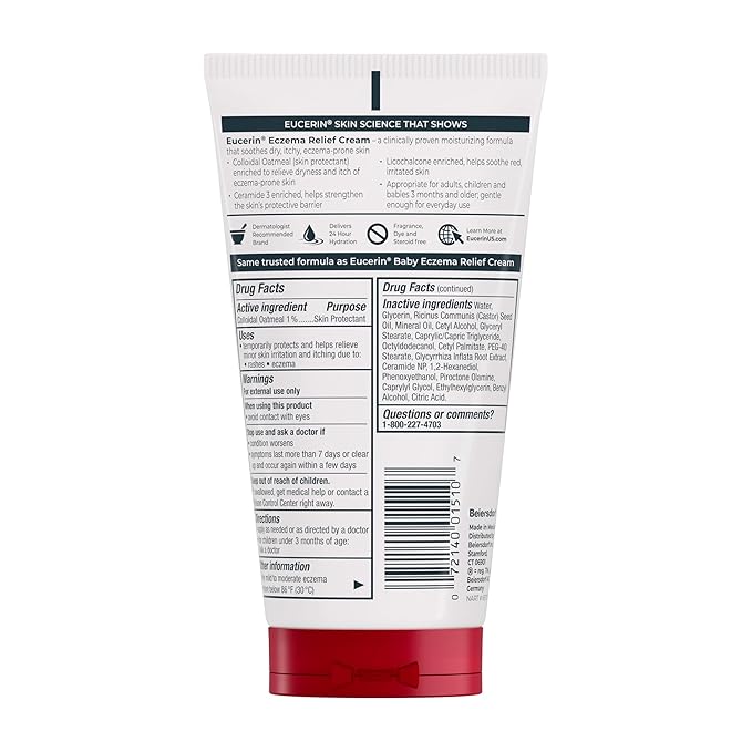 Eucerin Eczema Relief Cream and Body Wash (13.5 Fl Oz) + Eczema Relief Cream (5 Oz), Skin Care Set with Colloidal Oatmeal (Skin Protectant)