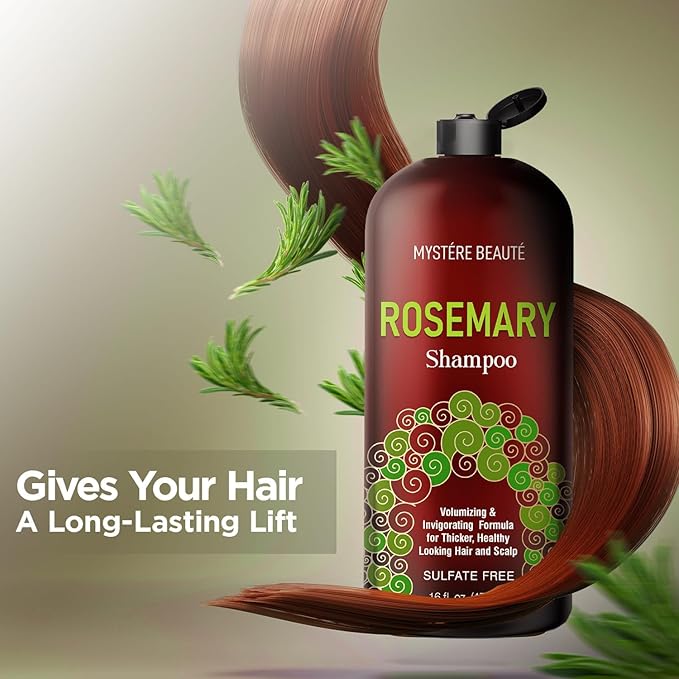 Rosemary Shampoo - Rosemary Shampoo for Hair Growth Organic - Promotes Hair Growth & Scalp Health - Volumizing Formula for Thicker Healthier Hair - Sulfate & Paraben Free, for Men Women - 16 fl oz