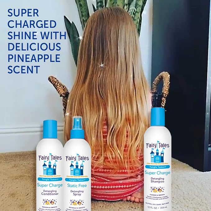 Fairy Tales Tangle Tamer Detangling Shampoo and Conditioner for Kids - Ultra Moisturizing and Anti Frizz Protection - Paraben Free, Sulfate Free - 12 Oz (4 pack)