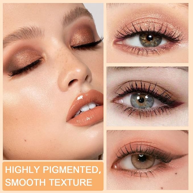 CAKAILA 9 Colors Colorful Eyeshadow Palette Makeup,Rose Gold Brown Nude Matte Shimmer Neutral Eye Shadow Powder Palette,Naturing-Looking Long Lasting Waterproof