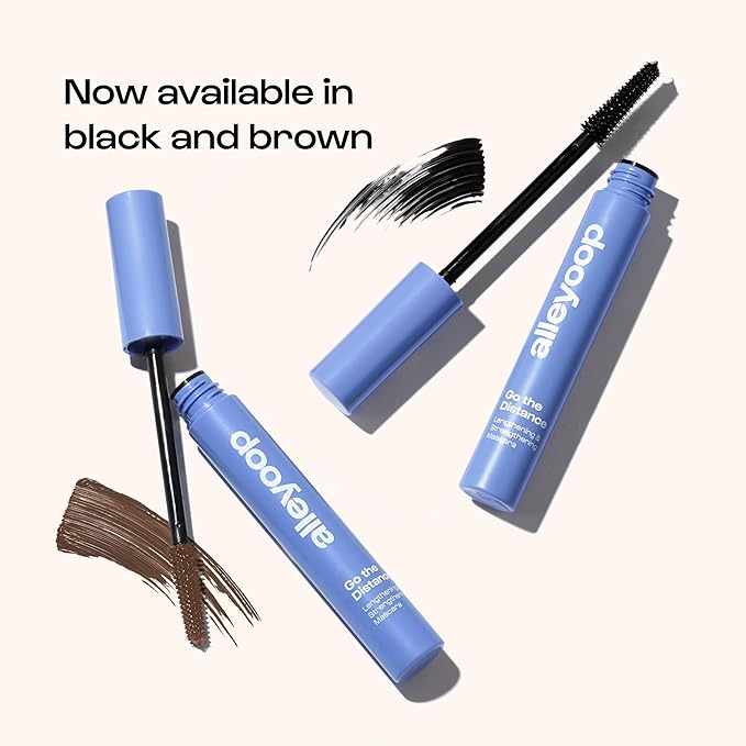 Alleyoop Tubing Mascara Brown – Lengthening Mascara Tubing Formula, Smudge Proof for Sensitive Eyes, Clean Vegan Lash Definition, Biotin Peptide Infused, Full 8 mL