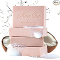 Mary Case Coconut Bar Soap Set of 4 | Natural Soap with Olive & Coconut Oils + Real Coconut Pieces | Vegan Bath Soap for Men & Women | Deep Moisturizing & Softening Dry Skin