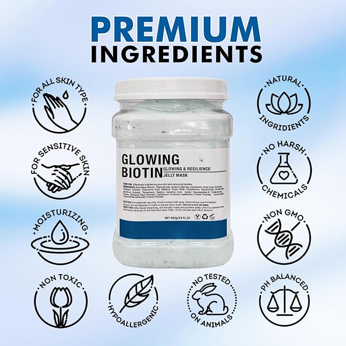 Jelly Mask Powder for Facials, Hyalorunic Acid Moisturizing Jelly Face Mask, Professional Peel Off Hydro Face Mask Powder for Fight Fine Lines