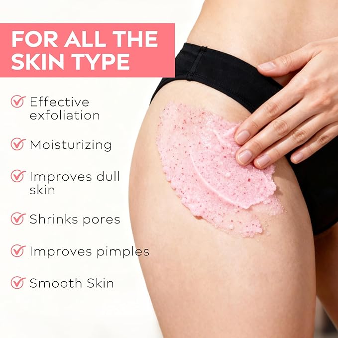 Bikini Area Exfoliator with Watermelon,Ingrown Hair & Razor Bump Scrub for Bikini,Underarm & Inner Thigh – Skin Smoothing, Moisturizing,Body Scrub For All the Skin (7.05oz)
