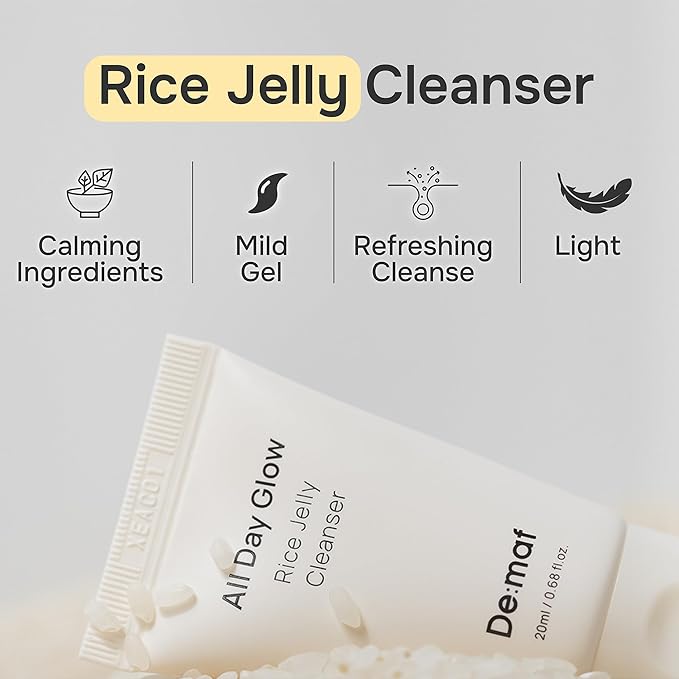 De:maf Welcome Kit Cleansing Set – Gentle Cleansing Trio with Travel Pouch | Olive Oil, Milk, and Rice Foam Cleansers for All Skin Types