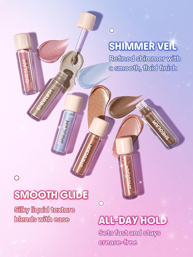 SHEGLAM Airglow Eye Tint 16 Hours Long-Lasting Liquid Eyeshadow Shimmer High-Impact Color Single Eyeshadow - Nectar