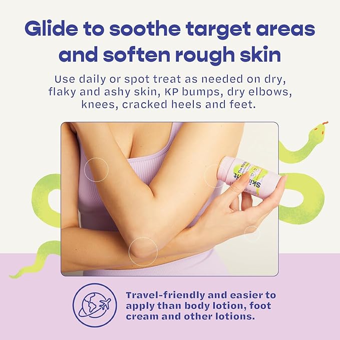 The Slip'stick 10% Glycolic Acid Exfoliating Body Stick for Strawberry Legs, Bumps on Arms and Dry Rough Skin. KP Treatment with 10% AHA, 2% BHA | Large 3 oz