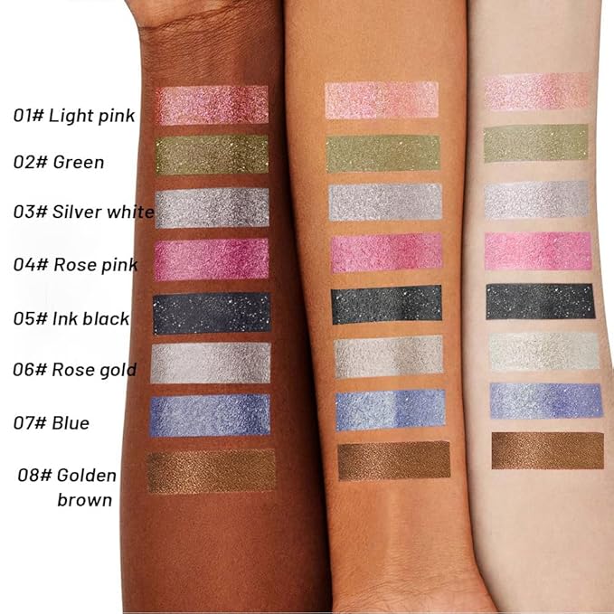 WanTuoluo Sparkly Eyeshadow Palette for Women, Single Monochrome Eye Shadow Makeup, Shiny Pressed Cream Powder, Blendable Natural sombras para ojos, Holographic,Vegan,Travel (07-Glitter-Blue)