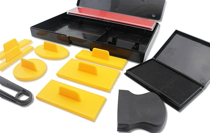 Finex DIY Rubber Stamp Printing Kit - Easy to use D.I.Y. Create Your Own Stamps Set for Business Craft Hobby School Blue Ink Pad Color