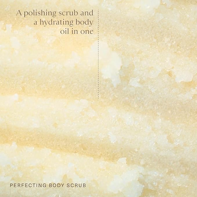 Oak Essentials Perfecting Body Scrub, Gentle Exfoliating Sugar Scrub with Coconut Oil, Argan Oil and Shea Butter, Hydrating Body Polish for Silky, Radiant Skin, 7.1 Oz
