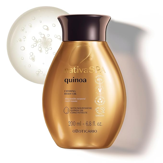 Nativa SPA by O Boticario Quinoa Hydrating Body Oil, Soft and Healthy Skin, 6.8 oz. (200 ml)