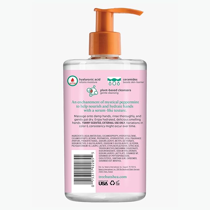 Tree Hut Merry Mint Serum Infused Hand Wash, Nourish & Hydrate Hands with Strengthening Skin Care, Long Lasting Scen, Cleanse & Lock in Moisture, Limited Edition Holiday, 11 Fl Oz.