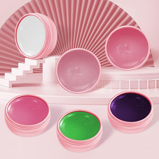 Libeauty Lash Lift Glue Balm Lash Lift Adhesive Strong Sticky Fruit Flavor Eyelash & Eyebrow Perm Glue Balm Brow Lamination Gel (Pink Rose, 10g/0.35oz)