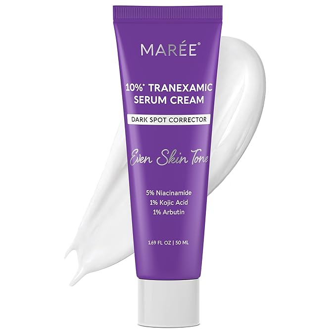 MAREE 10% Tranexamic Serum Cream - Alpha Arbutin Cream with Tranexamic Acid, Niacinamide - Dark Spot Corrector with Alfa Arbutin - Acido Tranexamico Crema para Manchas Oscuras en la Cara