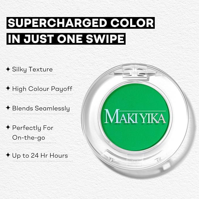 MAKI YIKA Forest Green Matte Single Eye Shadow Palette for Women Pigmented Green Eyeshadow Powder for Brown Eyes Color Stay Long Lasting Waterproof Eye Makeup Palette, #3