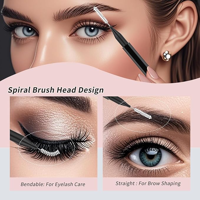20 Pcs Micro Eyebrow Brush, Eyebrow Spoolie Brow Lamination Brush Spoolies for Eyebrows Eyelash Brushes Lash Lift Tool for Eyebrows and Eyelashes Extensions, Black