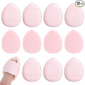 Giantree 12 Pcs Mini Finger Powder Puff, Mini Makeup Puff, Drop-Shaped Makeup Sponges, Soft Makeup Puff Setting Sponge Foundation Cosmetic Finger Puff for Women, Girls Makeup Setting Wet and Dry(Pink)