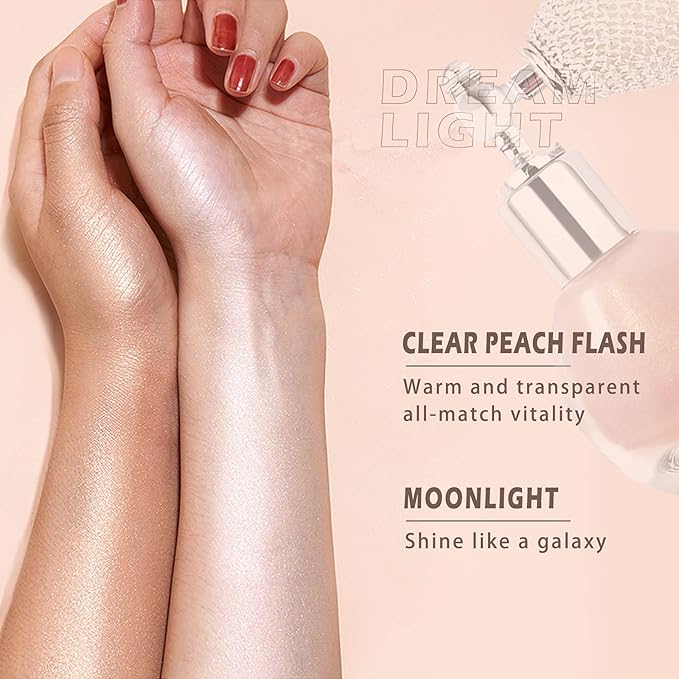 NewBang 2Pcs Highlighter Powder Spray,Glitter High Gloss Powder,Shimmer Sparkle Powder Makeup Spray, for Face Body Cosmetic