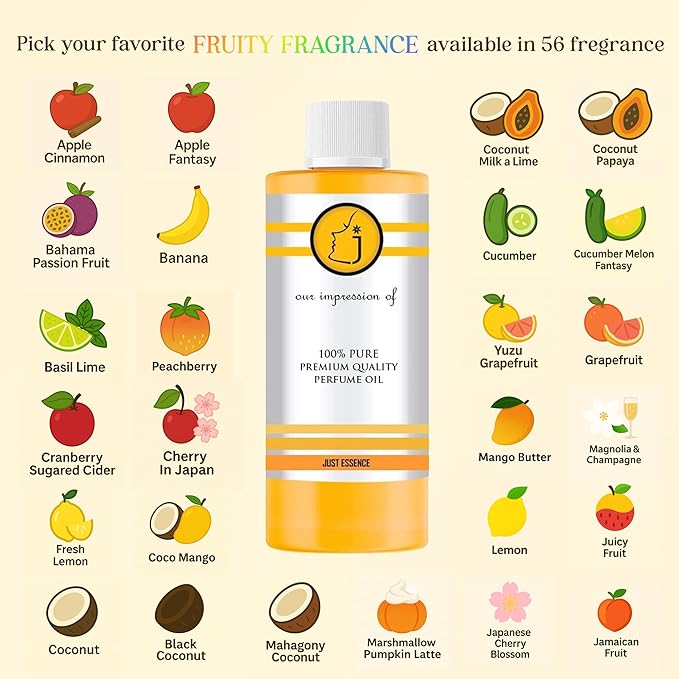 Just Essence Summer Festival Fregrance Perfume Oil for Perfume Making, Personal Body Oil, Soap, Lotion, Candle Making & Incense | Premium Quality Undiluted & Alcohol Free | 8 Fl Oz