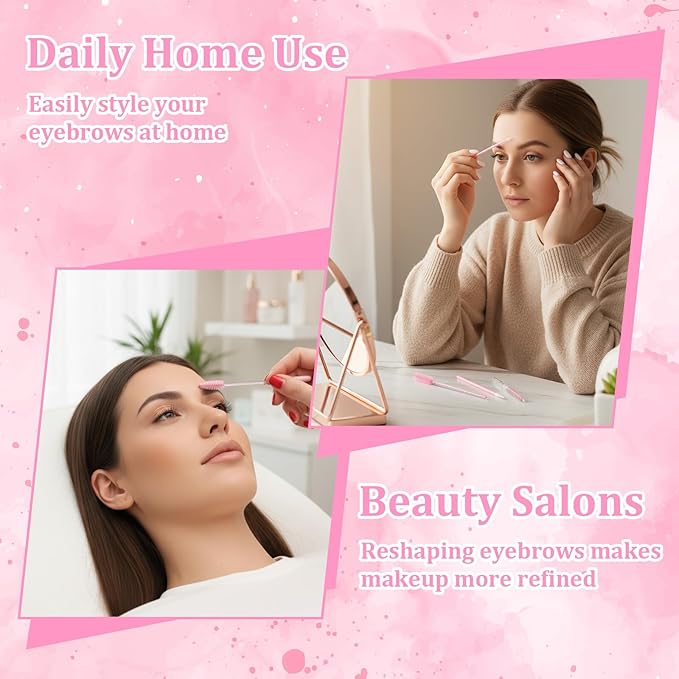 230 Pcs Micro Eyebrow Lash Spoolies Set Lash Lift Kit Eyelash Extension Supplies Pink Brow Lamination Supplies Disposable Eyebrow Spoolies Brush Lip Applicators Micro Swab Brush for Eyelash Extension