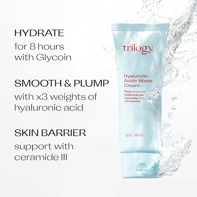 Trilogy Hyaluronic Acid+ Water Cream Lightweight Hydration with Ceramides and Glycoin 1.69 fl oz