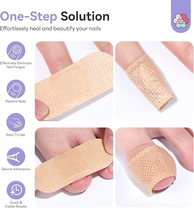 SAVILAND Fungal Nail Patches 32 PCS FSA-HSA Extra Strength: 8H Overnight Repair 1% Tolnaftate Toenail Treatment Nighttime Nail Renewal Restores Damaged Nails Discolored Thick Yellow
