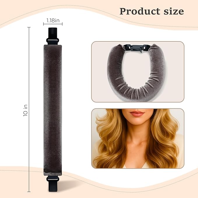 Heatless Hair Curler Set – 4PCS Velvet Overnight Blowout Rods for Heatless Curls, Jumbo Flexible Curling Rods to Sleep In, No Heat Curling Tools for Natural Waves and Curls Brown