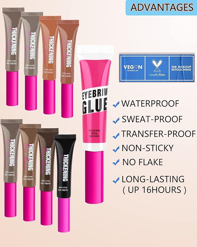 Waterproof Tinted Brow Gel-1Pcs Taupe Thickening Eyebrow Mascara Glue,Brow Lift Fast Shapping,Color Brow Filler Gream Gel, Long Lasting Eye Makeup for Women,Light Medium Dark Brown Cover Gray Hairs-01
