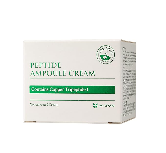 MIZON Peptide Ampoule Face Cream with Adenosine Lavander Oil Fine Line Treatment Moisturizing Elastin Boost Korean Skincare (1.69 fl oz)