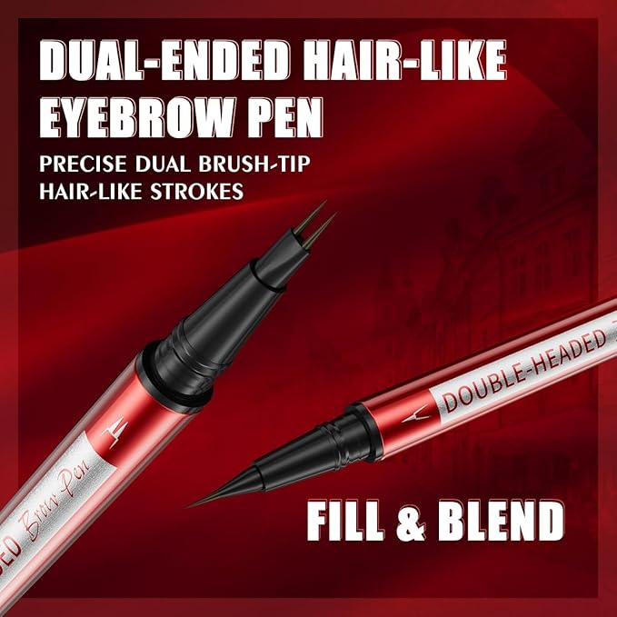 Eyebrow Pen, Eyebrow Pencils for Women, Microblading Eyebrow Pencil with Upgraded Micro-Fork Tip Applicator, Brow Pen for Natural Looking Brows Makeup, Waterproof, Durable & Non Fading (BLACK)