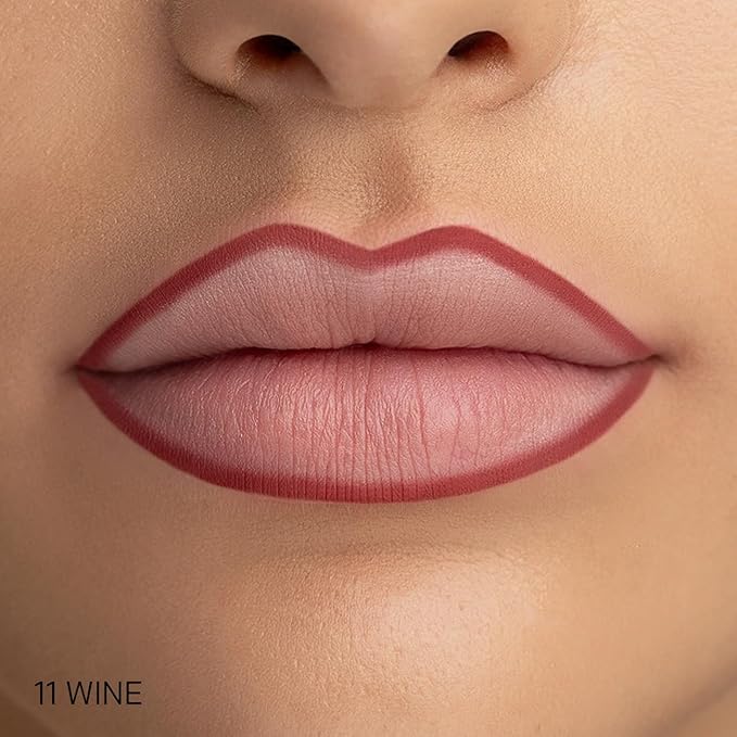 Radiant Professional Waterproof Lip Liner Pencil – Long Lasting, Creamy & Highly Pigmented Lipliner with Vitamin E & Jojoba Oil – Smudge-Proof, Smooth Lip Contour, 1.20 g (11 WINE)