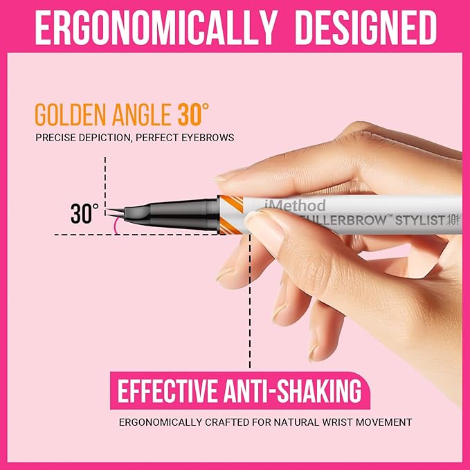 iMethod Curved Eyebrow Pen and Eyebrow Gel - Eyebrow Pencils for Women with Natural Hair Like Strokes, Brow Gel Clear for Soft Full Brows, Waterproof, All-Day Defined, Black